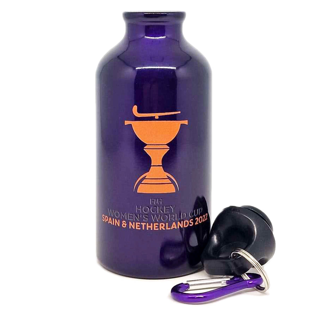Metall Drinking Bottle with Twist Cap and Hook, 320 ml - Purple
