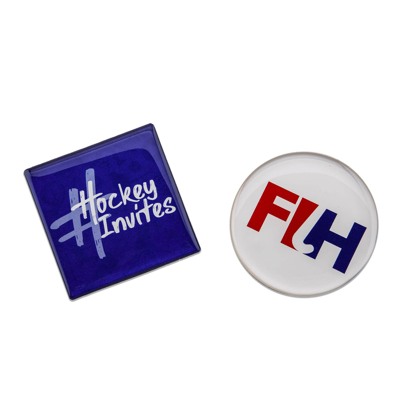 Magnets set of 2, 6,5 × 6,5 cm - Motive FIH/Hockey Invites