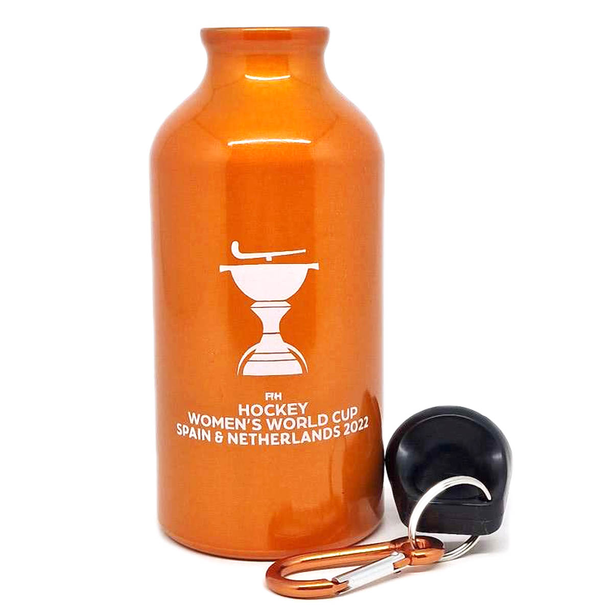 Metall Drinking Bottle with Twist Cap and Hook, 320 ml - Orange
